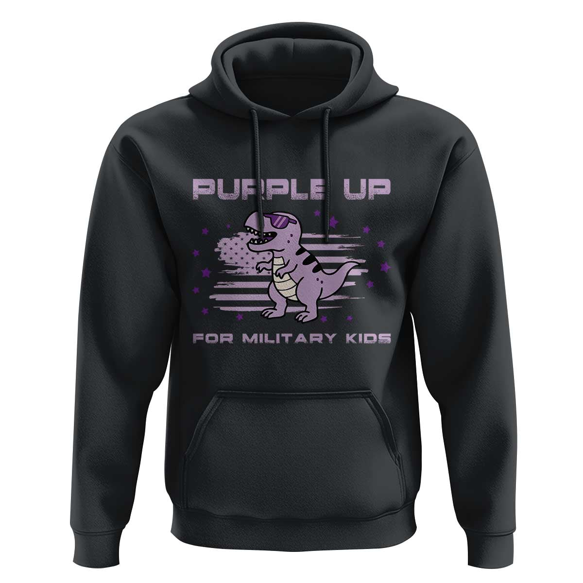 Purple Up For Military Kids Hoodie Military Child Month Army Dinosaur Dino