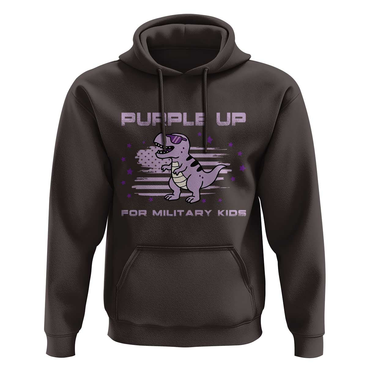 Purple Up For Military Kids Hoodie Military Child Month Army Dinosaur Dino