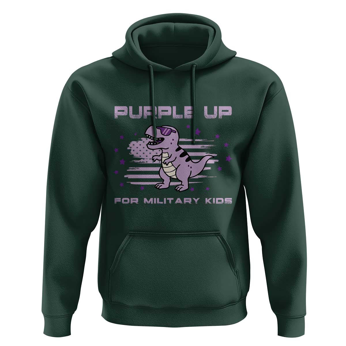 Purple Up For Military Kids Hoodie Military Child Month Army Dinosaur Dino