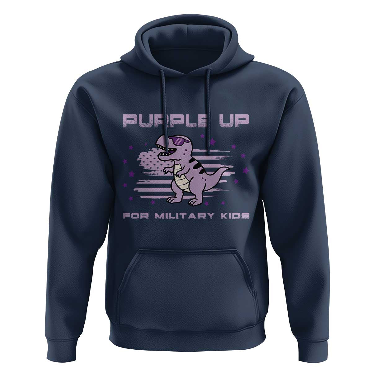 Purple Up For Military Kids Hoodie Military Child Month Army Dinosaur Dino
