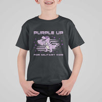 Purple Up For Military Kids T Shirt For Kid Military Child Month Army Dinosaur Dino