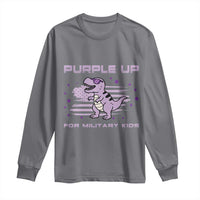 Purple Up For Military Kids Long Sleeve Shirt Military Child Month Army Dinosaur Dino