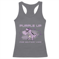 Purple Up For Military Kids Racerback Tank Top Military Child Month Army Dinosaur Dino