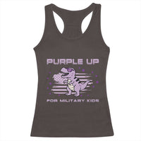 Purple Up For Military Kids Racerback Tank Top Military Child Month Army Dinosaur Dino