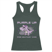 Purple Up For Military Kids Racerback Tank Top Military Child Month Army Dinosaur Dino