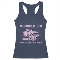 Purple Up For Military Kids Racerback Tank Top Military Child Month Army Dinosaur Dino
