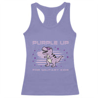 Purple Up For Military Kids Racerback Tank Top Military Child Month Army Dinosaur Dino