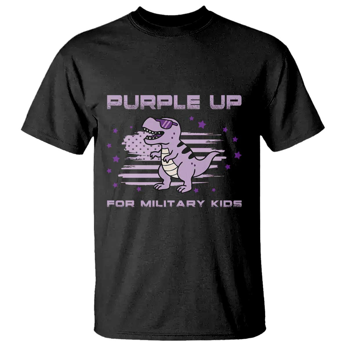 Purple Up For Military Kids T Shirt Military Child Month Army Dinosaur Dino
