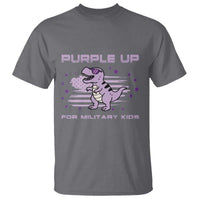 Purple Up For Military Kids T Shirt Military Child Month Army Dinosaur Dino
