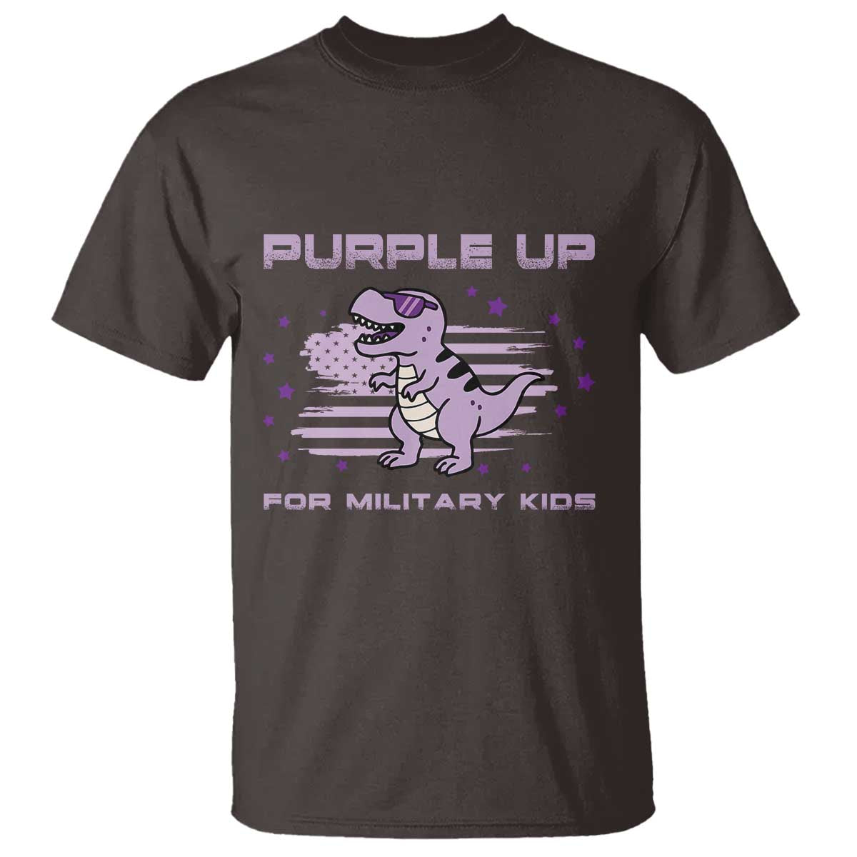 Purple Up For Military Kids T Shirt Military Child Month Army Dinosaur Dino