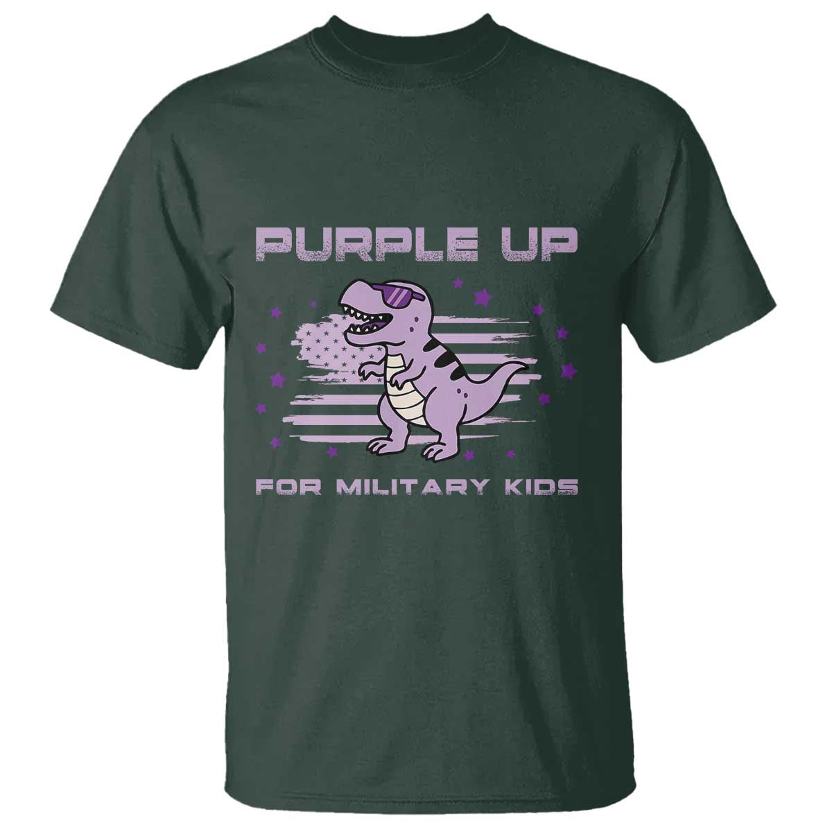 Purple Up For Military Kids T Shirt Military Child Month Army Dinosaur Dino