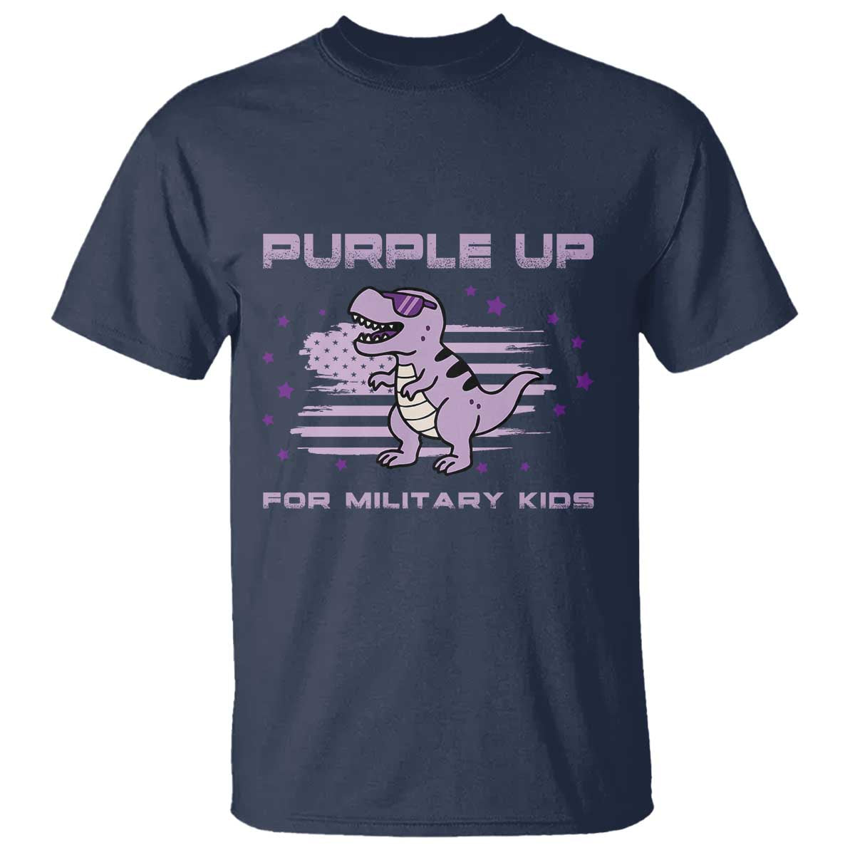 Purple Up For Military Kids T Shirt Military Child Month Army Dinosaur Dino