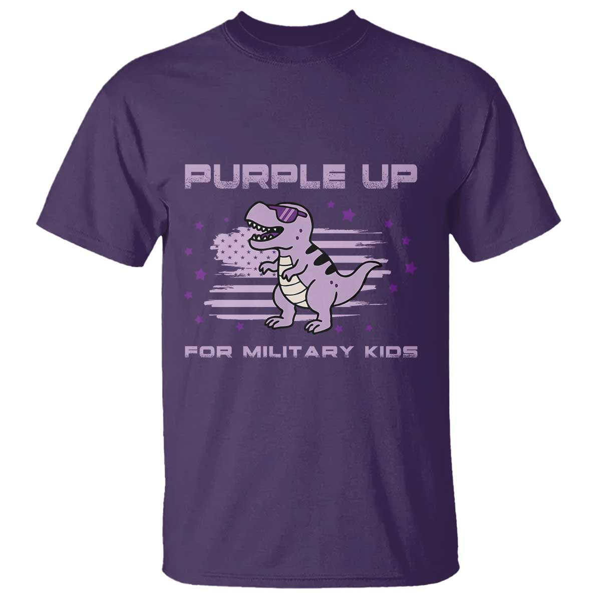 Purple Up For Military Kids T Shirt Military Child Month Army Dinosaur Dino