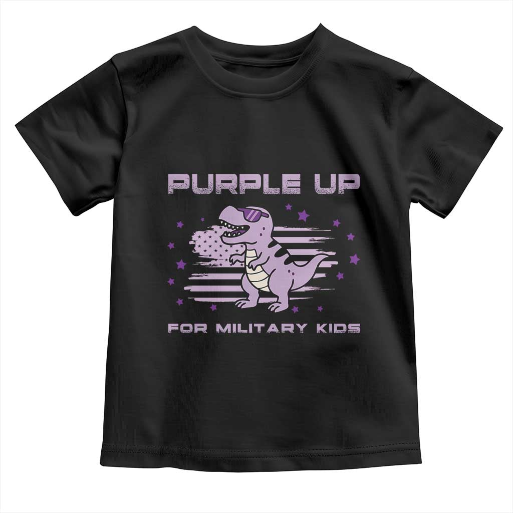 Purple Up For Military Kids Toddler T Shirt Military Child Month Army Dinosaur Dino
