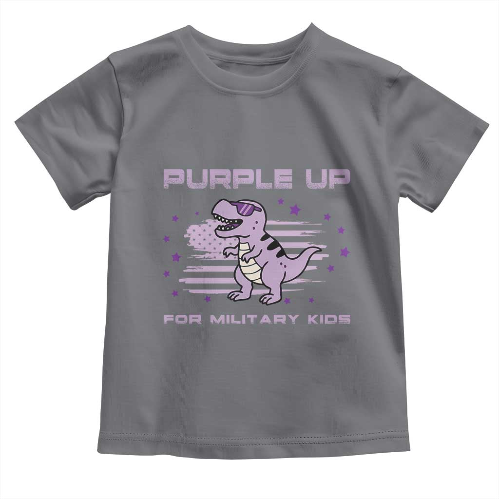 Purple Up For Military Kids Toddler T Shirt Military Child Month Army Dinosaur Dino