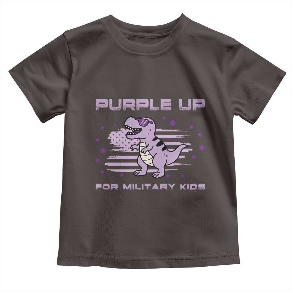 Purple Up For Military Kids Toddler T Shirt Military Child Month Army Dinosaur Dino