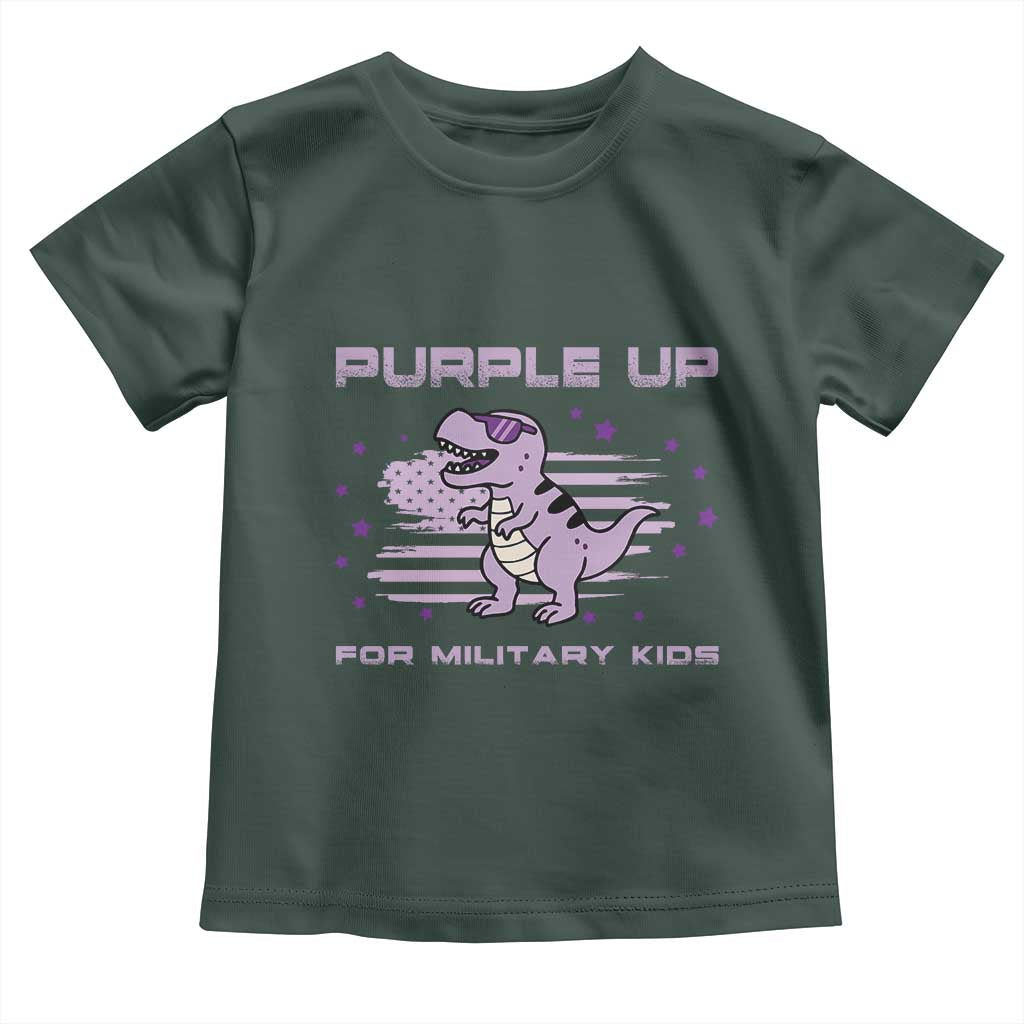 Purple Up For Military Kids Toddler T Shirt Military Child Month Army Dinosaur Dino