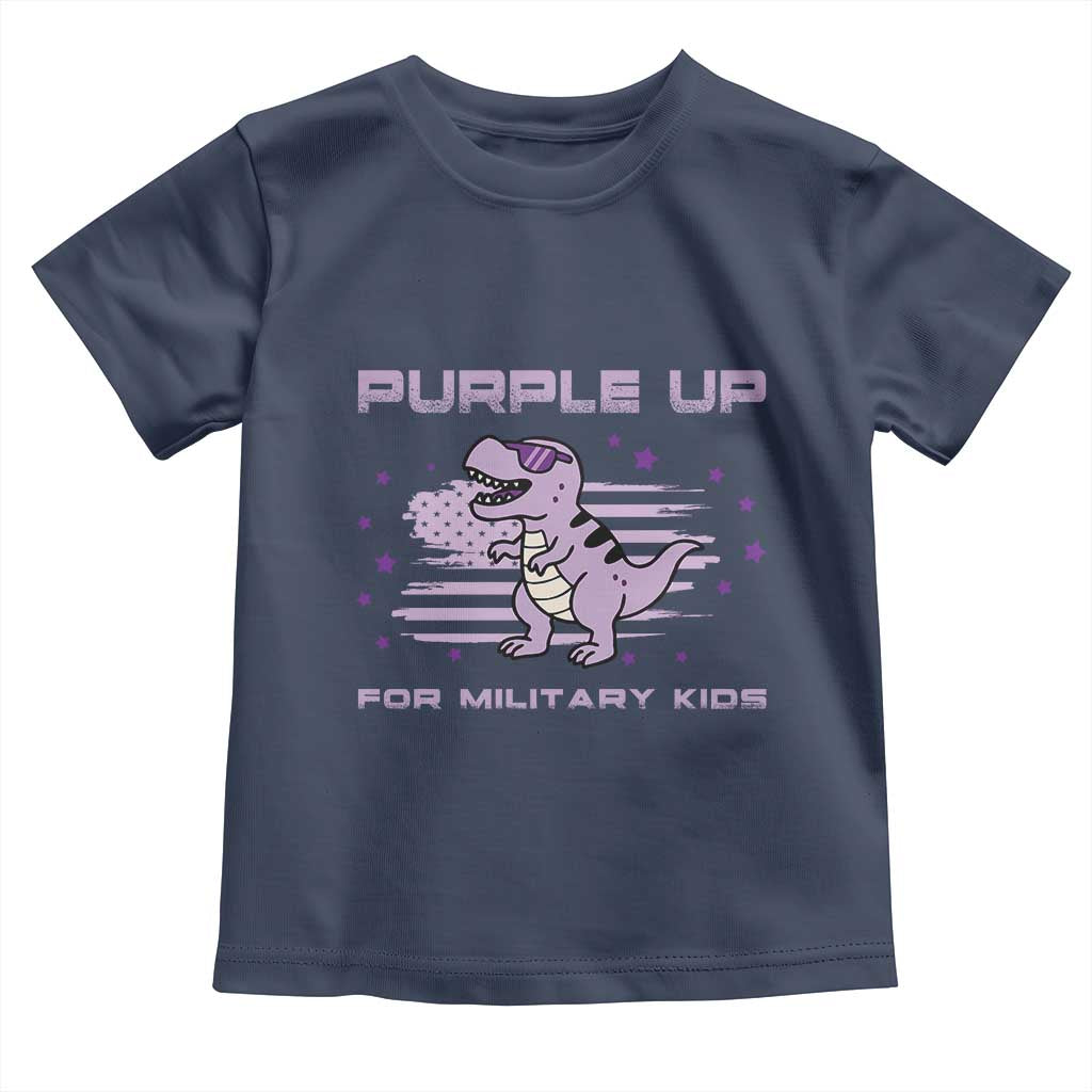 Purple Up For Military Kids Toddler T Shirt Military Child Month Army Dinosaur Dino