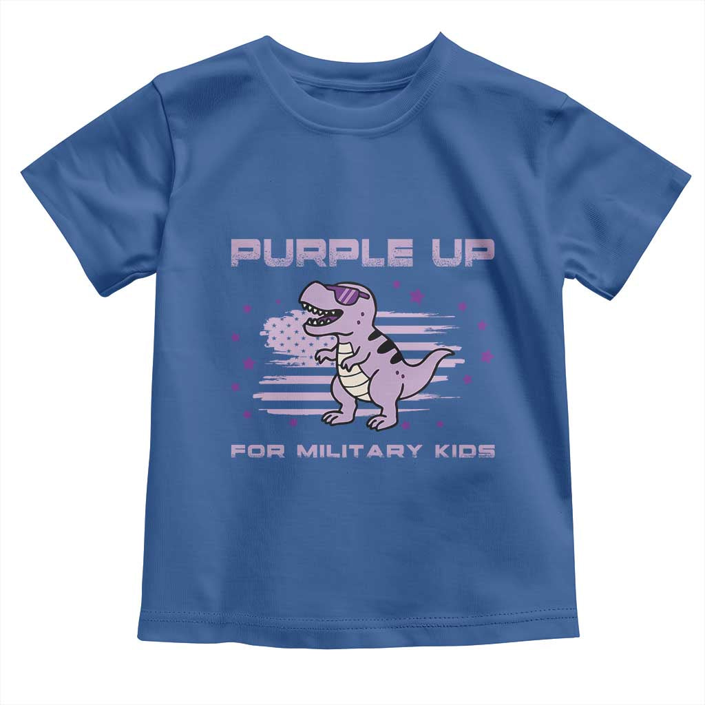 Purple Up For Military Kids Toddler T Shirt Military Child Month Army Dinosaur Dino