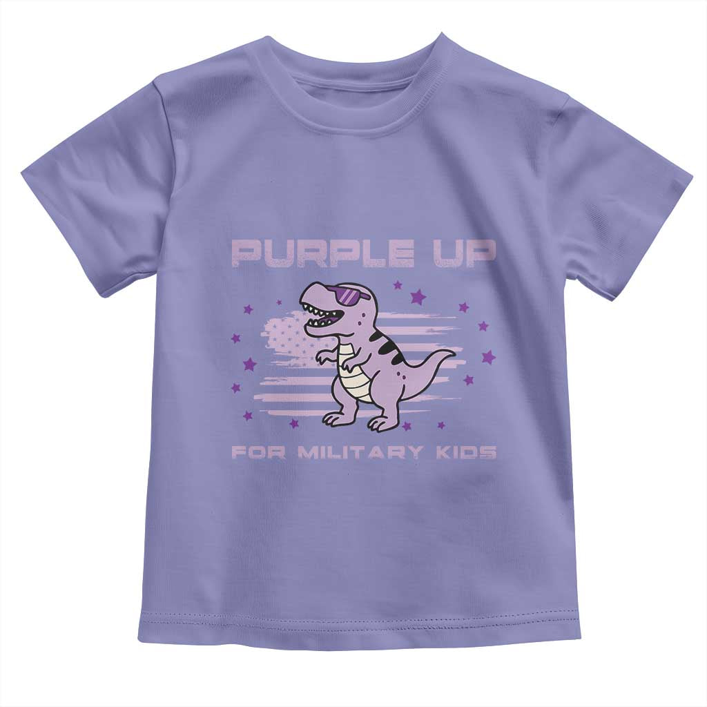 Purple Up For Military Kids Toddler T Shirt Military Child Month Army Dinosaur Dino