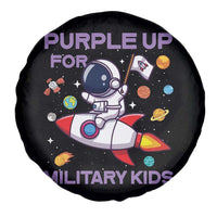 Purple Up For Military Kids Spare Tire Cover Military Child Month Astronaut Funny
