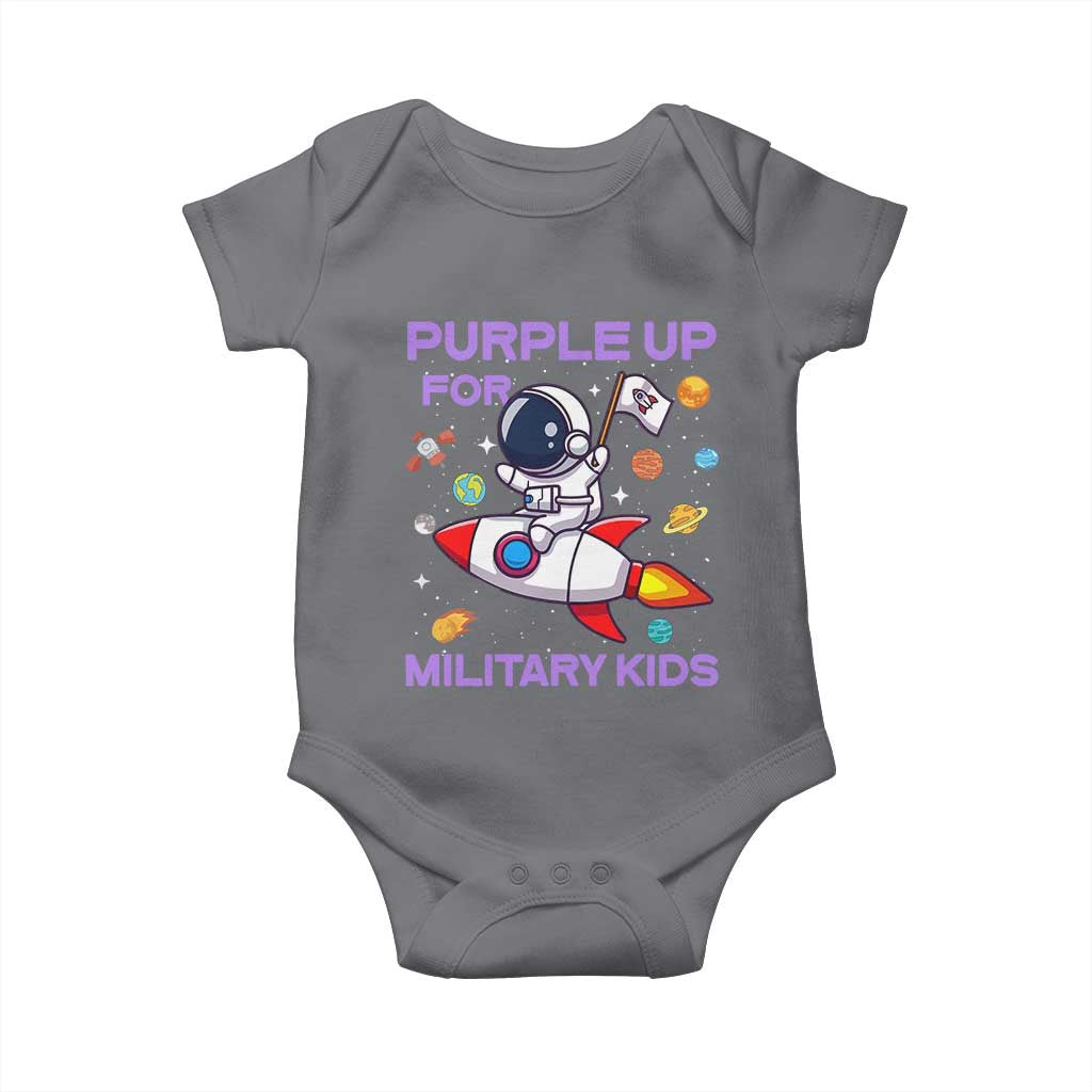 Purple Up For Military Kids Baby Onesie Military Child Month Astronaut Funny