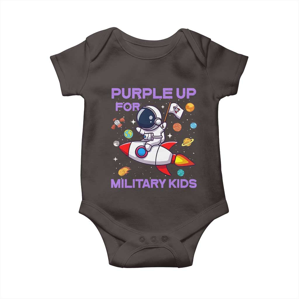 Purple Up For Military Kids Baby Onesie Military Child Month Astronaut Funny
