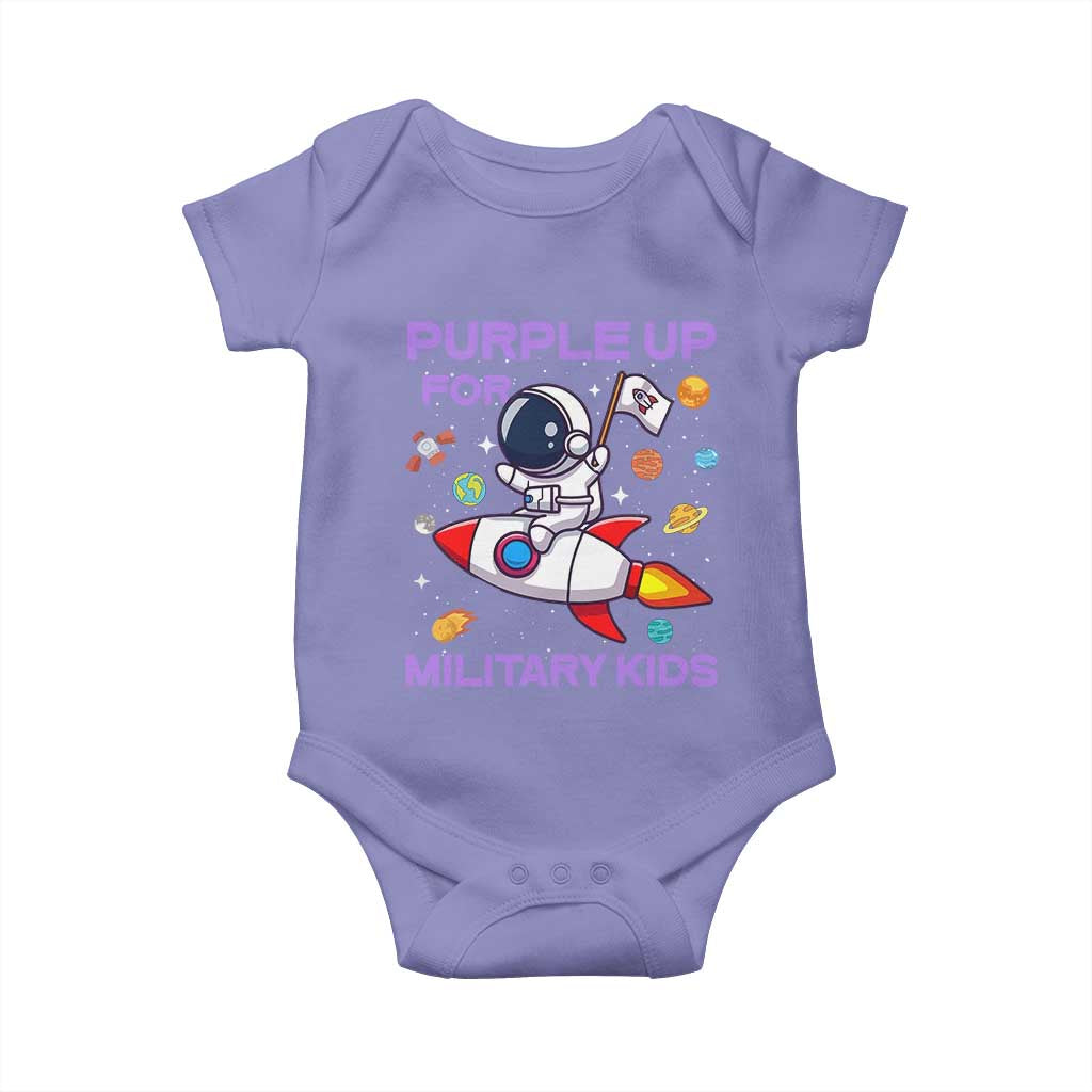 Purple Up For Military Kids Baby Onesie Military Child Month Astronaut Funny