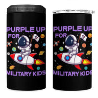 Purple Up For Military Kids 4 in 1 Can Cooler Tumbler Military Child Month Astronaut Funny