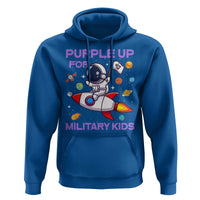 Purple Up For Military Kids Hoodie Military Child Month Astronaut Funny