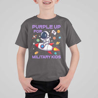 Purple Up For Military Kids T Shirt For Kid Military Child Month Astronaut Funny