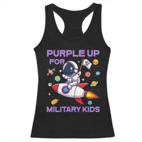 Purple Up For Military Kids Racerback Tank Top Military Child Month Astronaut Funny