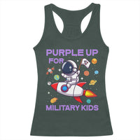 Purple Up For Military Kids Racerback Tank Top Military Child Month Astronaut Funny