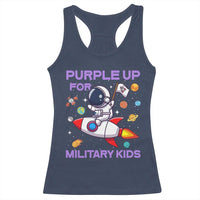 Purple Up For Military Kids Racerback Tank Top Military Child Month Astronaut Funny