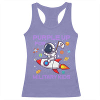 Purple Up For Military Kids Racerback Tank Top Military Child Month Astronaut Funny