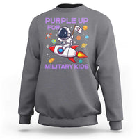 Purple Up For Military Kids Sweatshirt Military Child Month Astronaut Funny