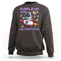 Purple Up For Military Kids Sweatshirt Military Child Month Astronaut Funny