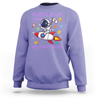 Purple Up For Military Kids Sweatshirt Military Child Month Astronaut Funny