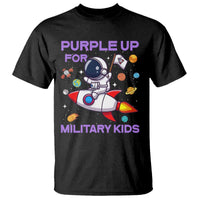 Purple Up For Military Kids T Shirt Military Child Month Astronaut Funny