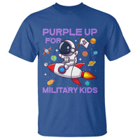 Purple Up For Military Kids T Shirt Military Child Month Astronaut Funny