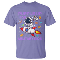 Purple Up For Military Kids T Shirt Military Child Month Astronaut Funny