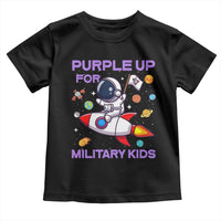 Purple Up For Military Kids Toddler T Shirt Military Child Month Astronaut Funny