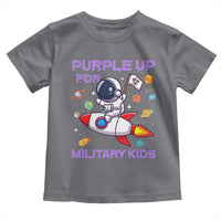 Purple Up For Military Kids Toddler T Shirt Military Child Month Astronaut Funny