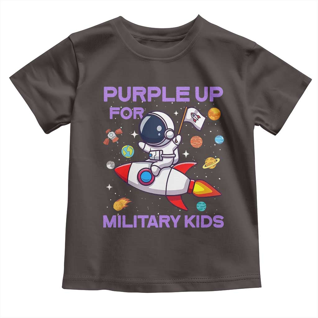 Purple Up For Military Kids Toddler T Shirt Military Child Month Astronaut Funny