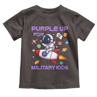 Purple Up For Military Kids Toddler T Shirt Military Child Month Astronaut Funny