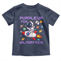 Purple Up For Military Kids Toddler T Shirt Military Child Month Astronaut Funny