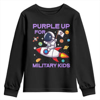 Purple Up For Military Kids Youth Sweatshirt Military Child Month Astronaut Funny