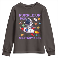 Purple Up For Military Kids Youth Sweatshirt Military Child Month Astronaut Funny