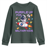 Purple Up For Military Kids Youth Sweatshirt Military Child Month Astronaut Funny