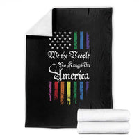 We The People No Kings In America Throw Blanket LGBTQ Rainbow USA Flag Gay Pride LGBT Ally